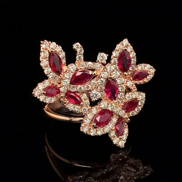 Butterfly Trio Ruby And Diamond Ring Image 2 Geralds Jewelry Oak Harbor, WA