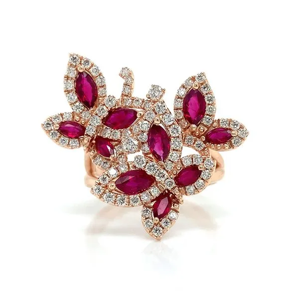Butterfly Trio Ruby And Diamond Ring Image 4 Geralds Jewelry Oak Harbor, WA