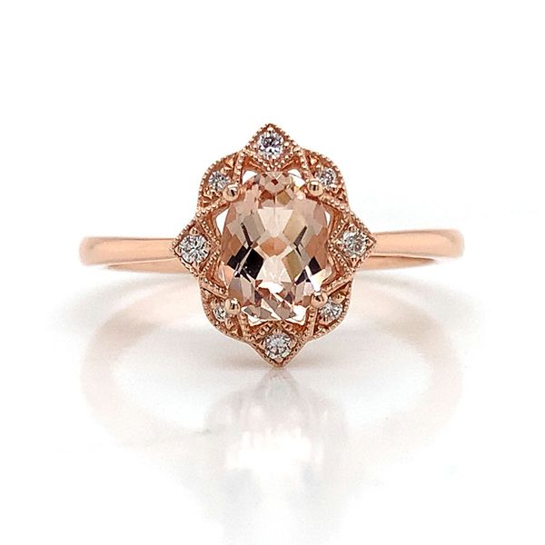 Vintage Inspired Morganite And Diamond Ring Image 4 Geralds Jewelry Oak Harbor, WA