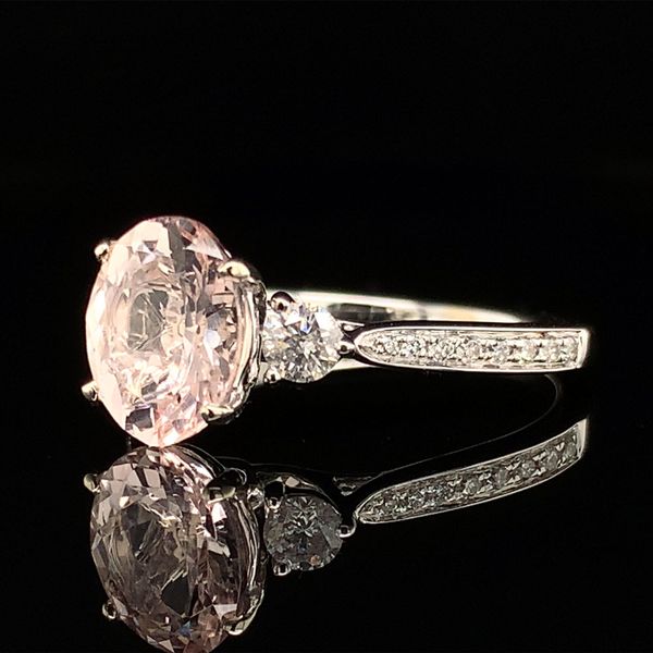 Oval Morganite And Diamond Ring Image 2 Geralds Jewelry Oak Harbor, WA