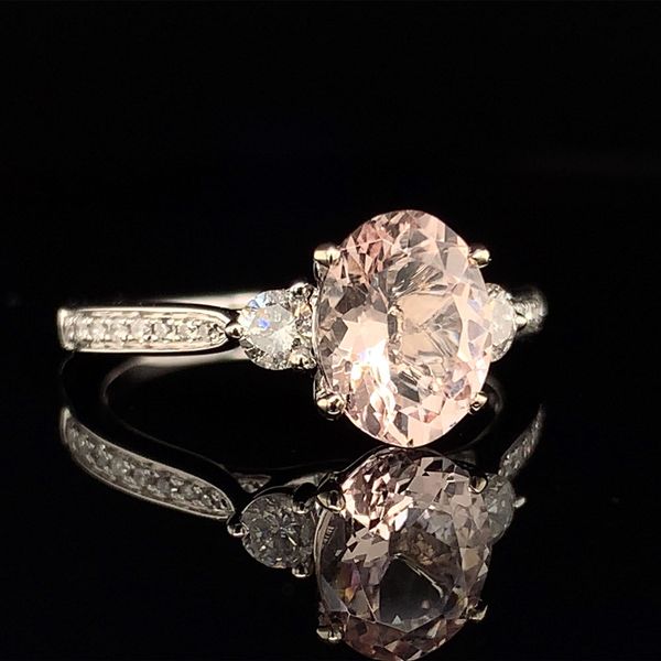 Oval Morganite And Diamond Ring Image 3 Geralds Jewelry Oak Harbor, WA