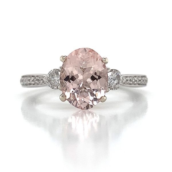 Oval Morganite And Diamond Ring Image 4 Geralds Jewelry Oak Harbor, WA
