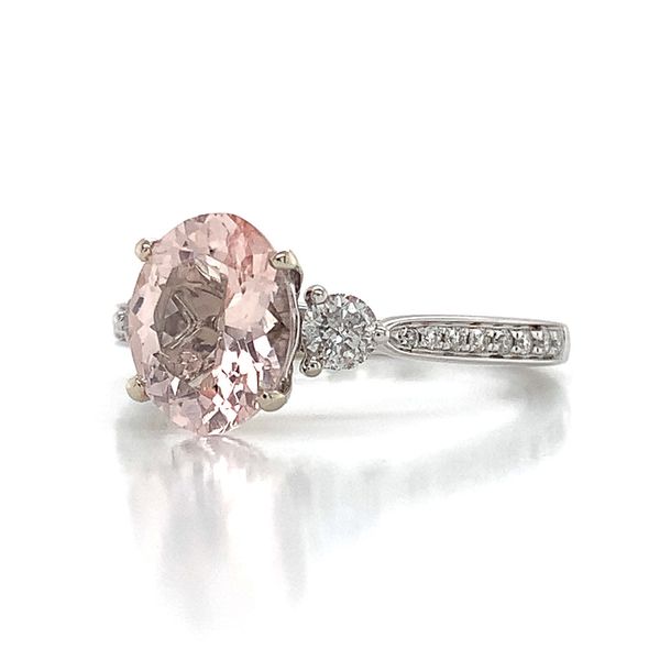 Oval Morganite And Diamond Ring Image 5 Geralds Jewelry Oak Harbor, WA