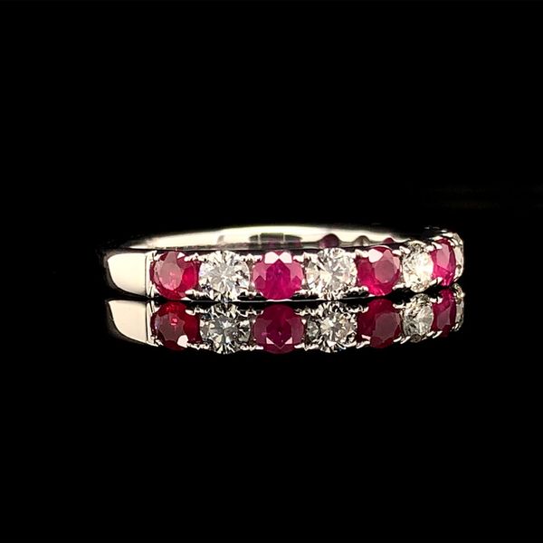 Alternating Natural Ruby and DIamond Thirteen Stone Ring Image 2 Geralds Jewelry Oak Harbor, WA