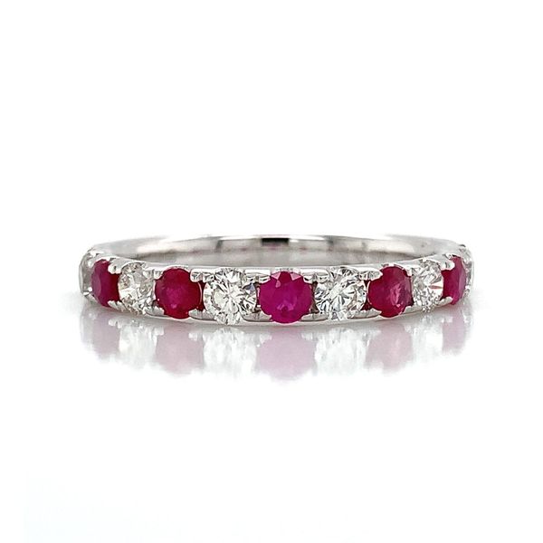 Alternating Natural Ruby and DIamond Thirteen Stone Ring Image 3 Geralds Jewelry Oak Harbor, WA