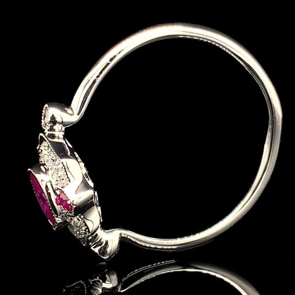 White Gold Leaf Inspired Diamond Earrings Image 3 Geralds Jewelry Oak Harbor, WA