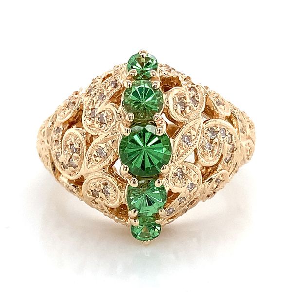 Tsavorite Garnet And Diamond Fashion Ring Image 4 Geralds Jewelry Oak Harbor, WA