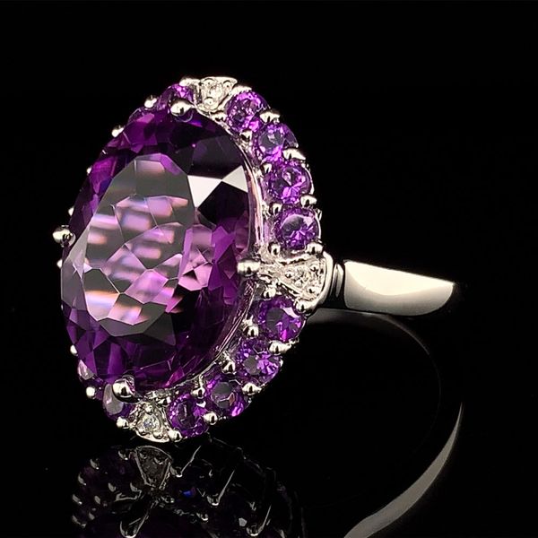 Amethyst And Diamond Fashion Ring Image 2 Geralds Jewelry Oak Harbor, WA