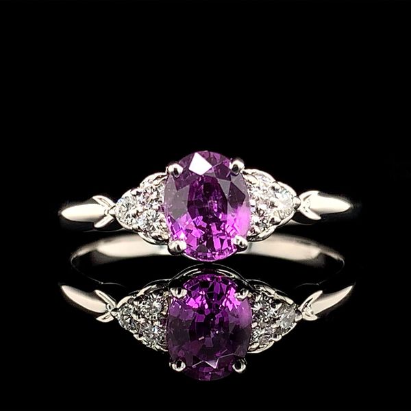 Natural Purple/Pink Sapphire And Diamond Platinum Ring Geralds Jewelry Oak Harbor, WA