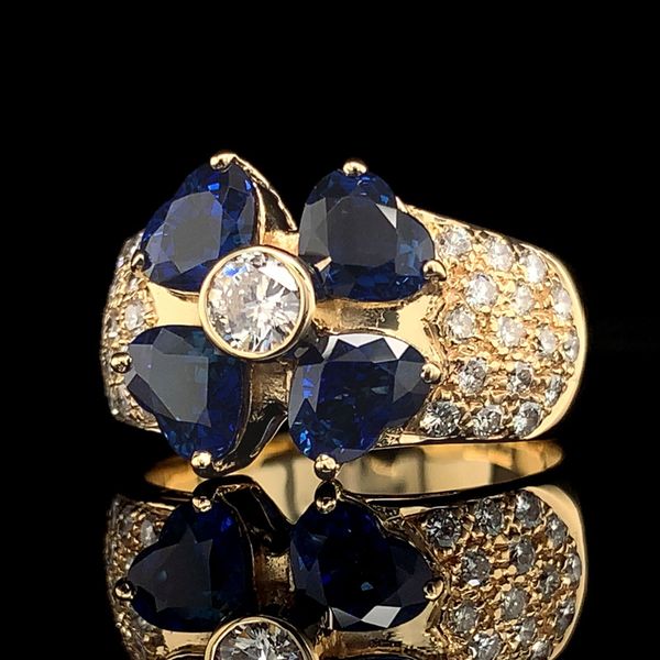 Flower Sapphire And Diamond Ring Image 2 Geralds Jewelry Oak Harbor, WA