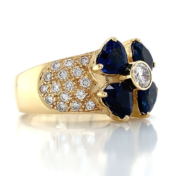 Flower Sapphire And Diamond Ring Image 5 Geralds Jewelry Oak Harbor, WA