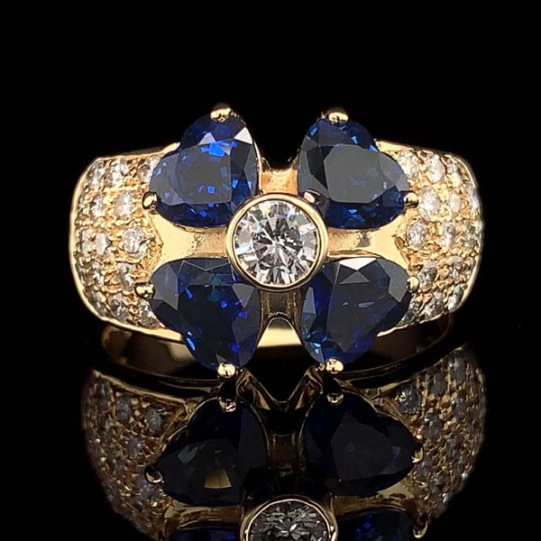 Flower Sapphire And Diamond Ring Geralds Jewelry Oak Harbor, WA