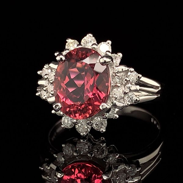Pink Tourmaline And Diamond Halo Ring Image 2 Geralds Jewelry Oak Harbor, WA