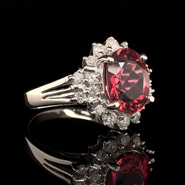 Pink Tourmaline And Diamond Halo Ring Image 3 Geralds Jewelry Oak Harbor, WA