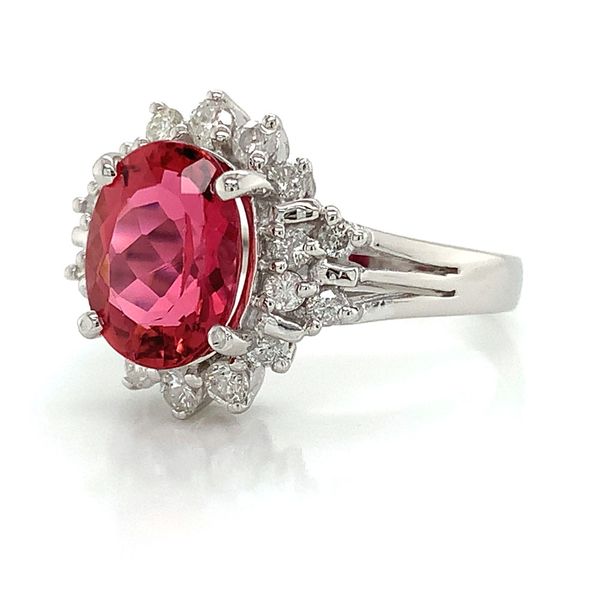 Pink Tourmaline And Diamond Halo Ring Image 5 Geralds Jewelry Oak Harbor, WA