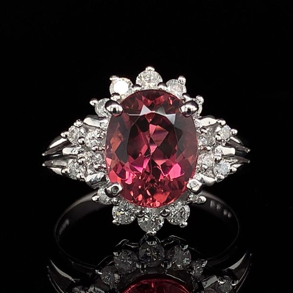 Pink Tourmaline And Diamond Halo Ring Geralds Jewelry Oak Harbor, WA