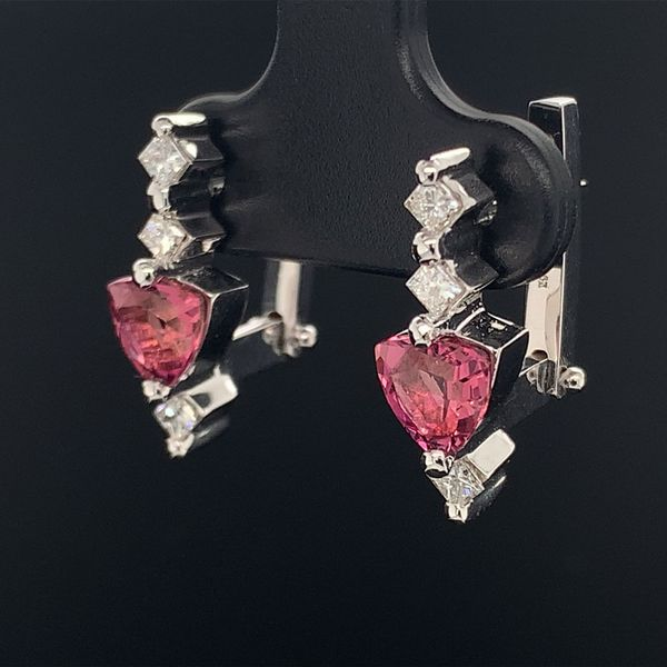 Pink Tourmaline & Diamond Earrings Image 2 Geralds Jewelry Oak Harbor, WA