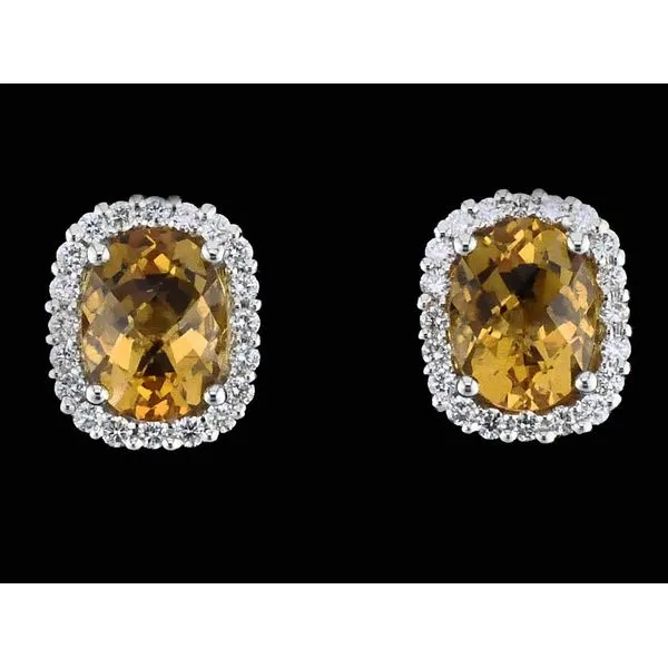 Alisa Unger Designs Citrine and Diamond Earrings Geralds Jewelry Oak Harbor, WA