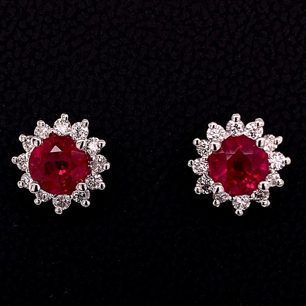 Ruby And Diamond Earrings Image 2 Geralds Jewelry Oak Harbor, WA
