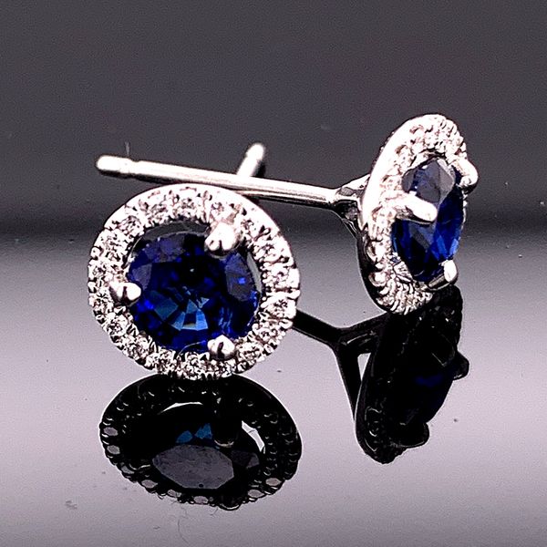 Blue Sapphire and Diamond Earrings Geralds Jewelry Oak Harbor, WA