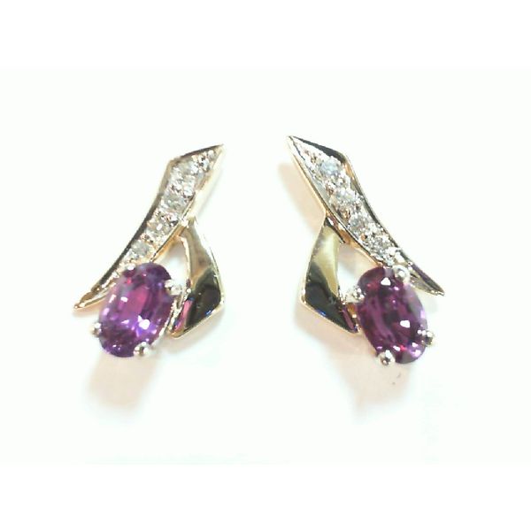 Purple Sapphire and Diamond Earrings Geralds Jewelry Oak Harbor, WA