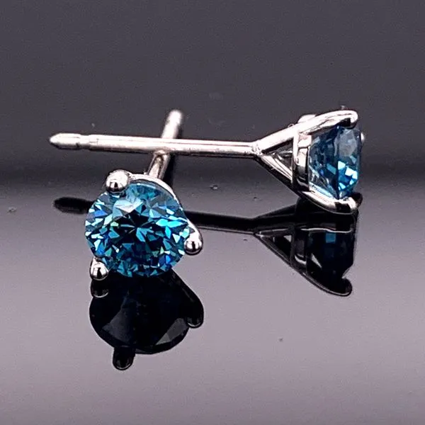 Blue Hearts And Arrows Diamond Stud Earrings Geralds Jewelry Oak Harbor, WA