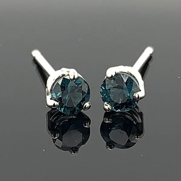 Natural Greenish Blue Spinel Stud Earrings Geralds Jewelry Oak Harbor, WA