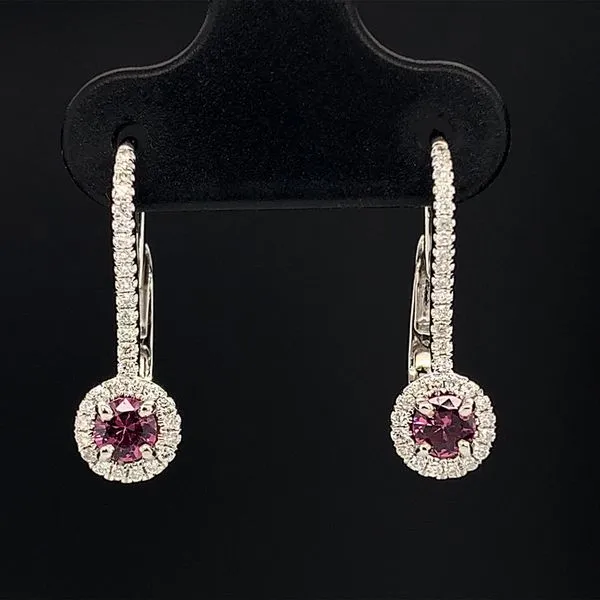 18K White Gold Diamond And Pink Spinel Earrings Geralds Jewelry Oak Harbor, WA