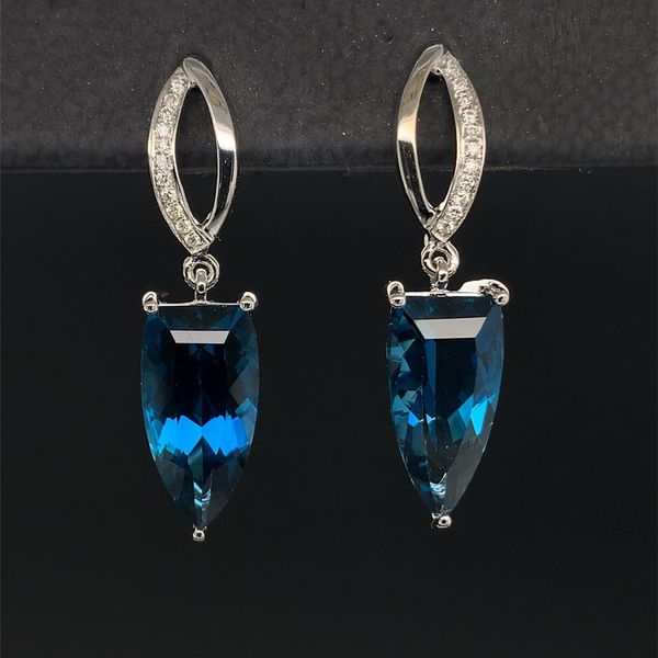 London Blue Topaz And Diamond Earrings Geralds Jewelry Oak Harbor, WA