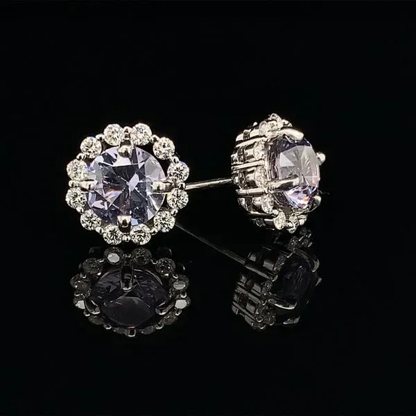 Light Purple Spinel And Diamond Halo Earrings Image 2 Geralds Jewelry Oak Harbor, WA