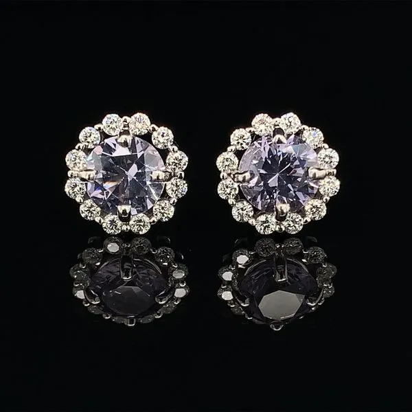 Light Purple Spinel And Diamond Halo Earrings Geralds Jewelry Oak Harbor, WA