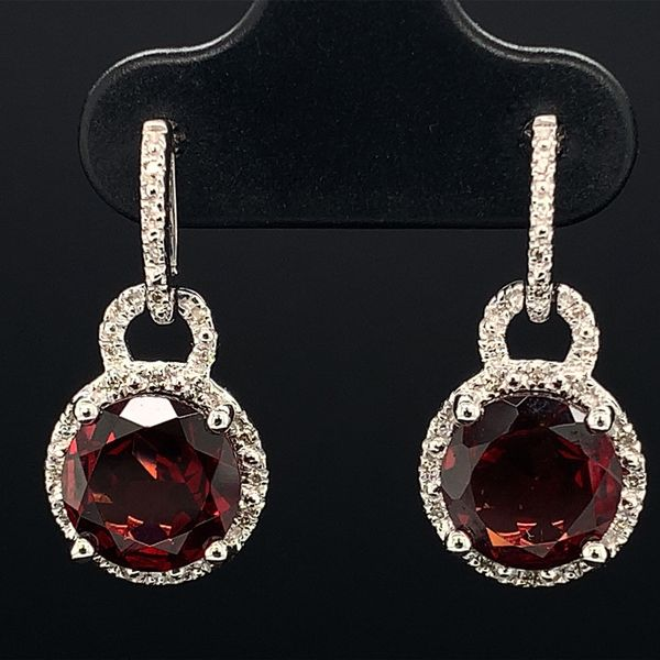 Garnet And Diamond Dangle Earrings Geralds Jewelry Oak Harbor, WA