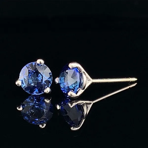 1.38cwt, Blue Sapphire Stud Earrings Image 2 Geralds Jewelry Oak Harbor, WA