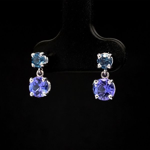 Tanzanite And London Blue Topaz Drop Earrings Geralds Jewelry Oak Harbor, WA