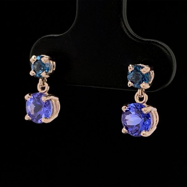 Tanzanite And London Blue Topaz Drop Earrings Image 2 Geralds Jewelry Oak Harbor, WA