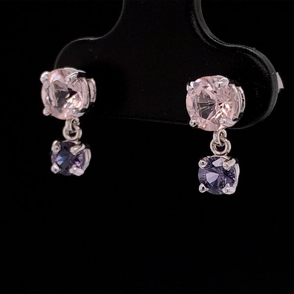Morganite And Spinel Drop Earrings Image 2 Geralds Jewelry Oak Harbor, WA
