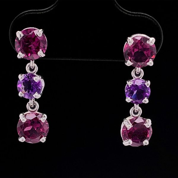 Rhodolite Garnet And Amethyst Drop Earrings Geralds Jewelry Oak Harbor, WA