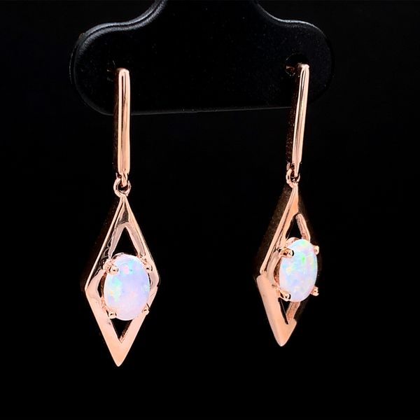 Australian Opal Geometric Style Earrings Image 2 Geralds Jewelry Oak Harbor, WA