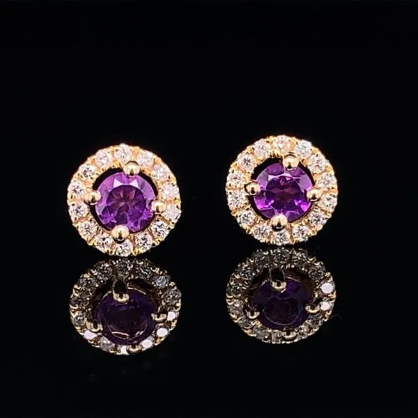 Amethyst And Diamond Halo Stud Earrings Geralds Jewelry Oak Harbor, WA