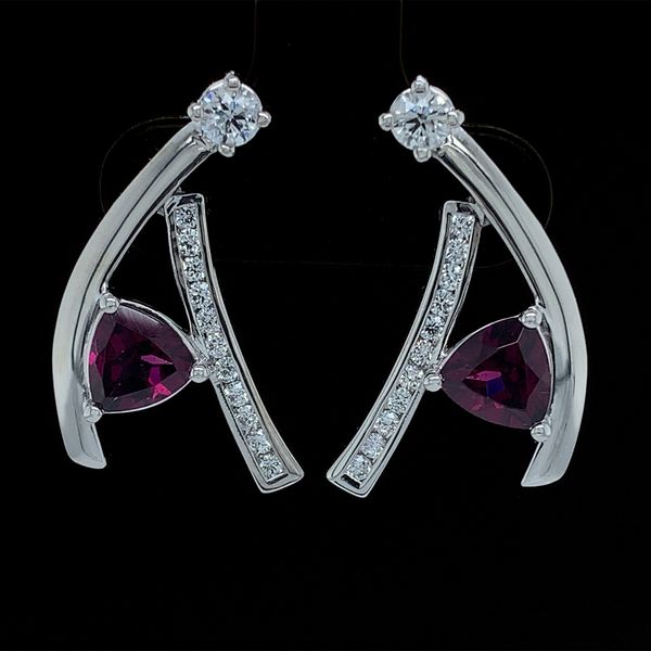 Custom Made Rhodolite Garnet And Diamond Earrings Geralds Jewelry Oak Harbor, WA