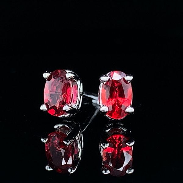 14K White Gold Fire Ruby Stud Earrings Geralds Jewelry Oak Harbor, WA