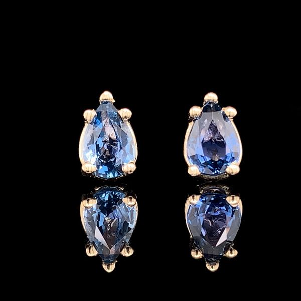 Pear Shaped Yogo Sapphire Stud Earrings Geralds Jewelry Oak Harbor, WA