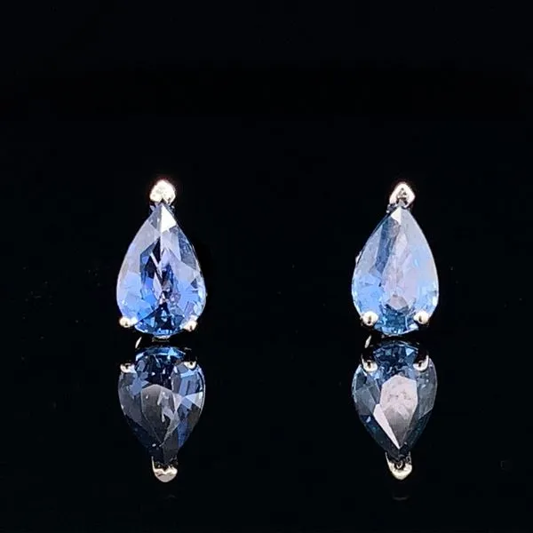 Pear Shaped Yogo Sapphire Stud Earrings Geralds Jewelry Oak Harbor, WA