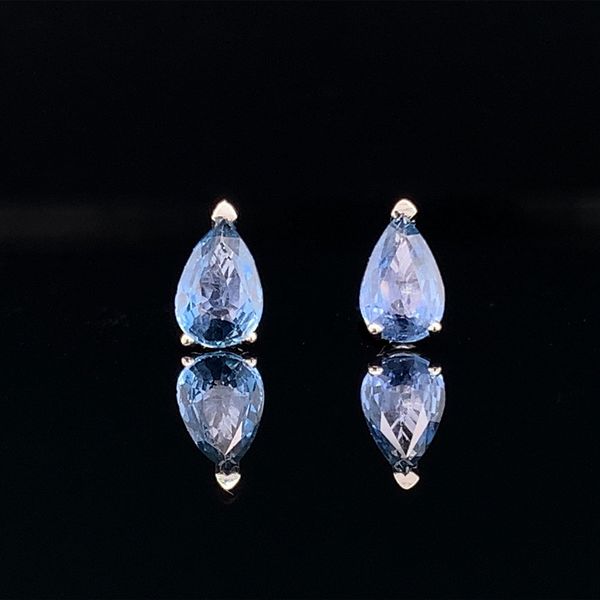 Pear Shaped Yogo Sapphire Stud Earrings Geralds Jewelry Oak Harbor, WA