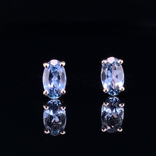 Oval Cut Yogo Sapphire Stud Earring Geralds Jewelry Oak Harbor, WA