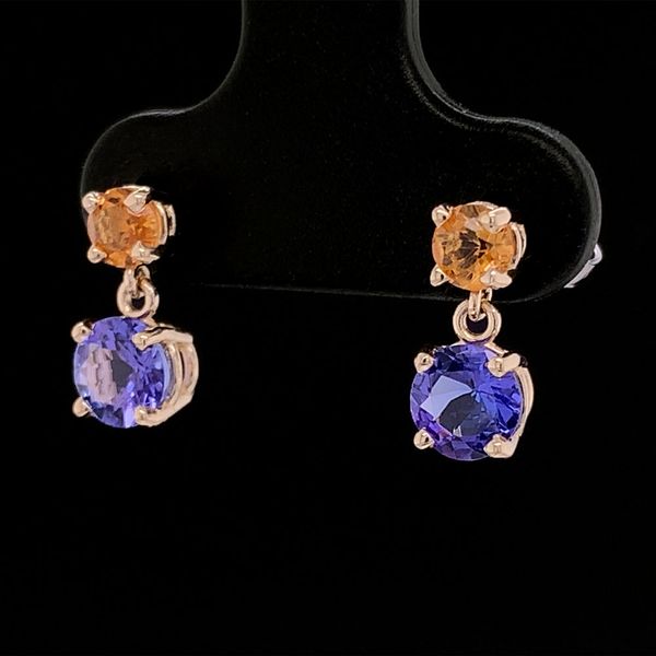 Tanzanite And London Blue Topaz Drop Earrings Image 2 Geralds Jewelry Oak Harbor, WA