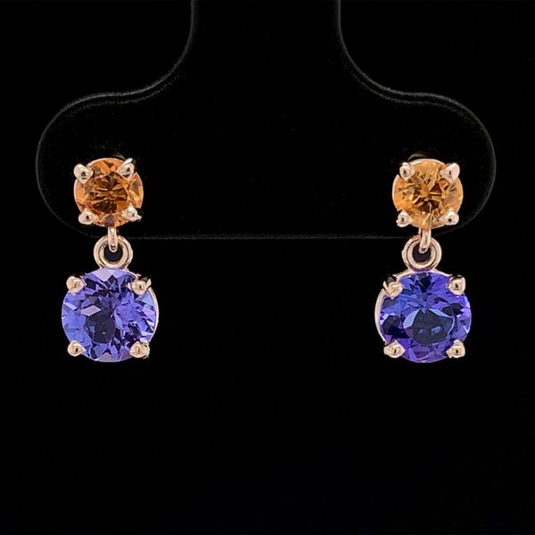Tanzanite And London Blue Topaz Drop Earrings Geralds Jewelry Oak Harbor, WA