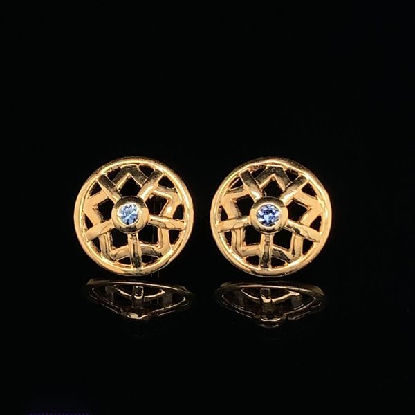Open Metalwork Yogo Sapphire Earrings Geralds Jewelry Oak Harbor, WA