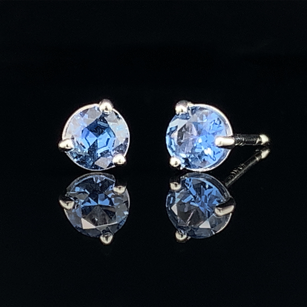 Round Yogo Sapphire Stud Earrings Geralds Jewelry Oak Harbor, WA