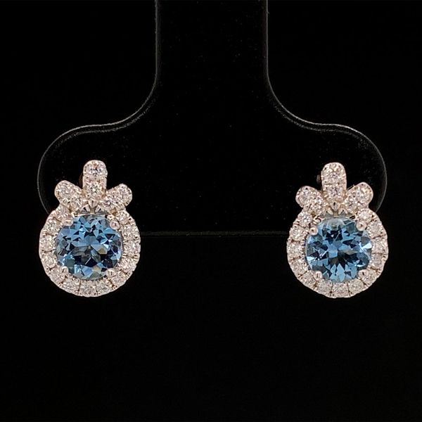 White Gold Aquamarine And Diamond Earrings Geralds Jewelry Oak Harbor, WA